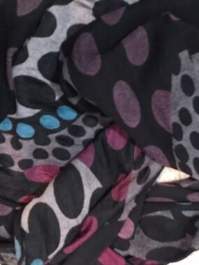 Free With Purchase! Polka Dot Scarf in Black with Pink & Blue Accents